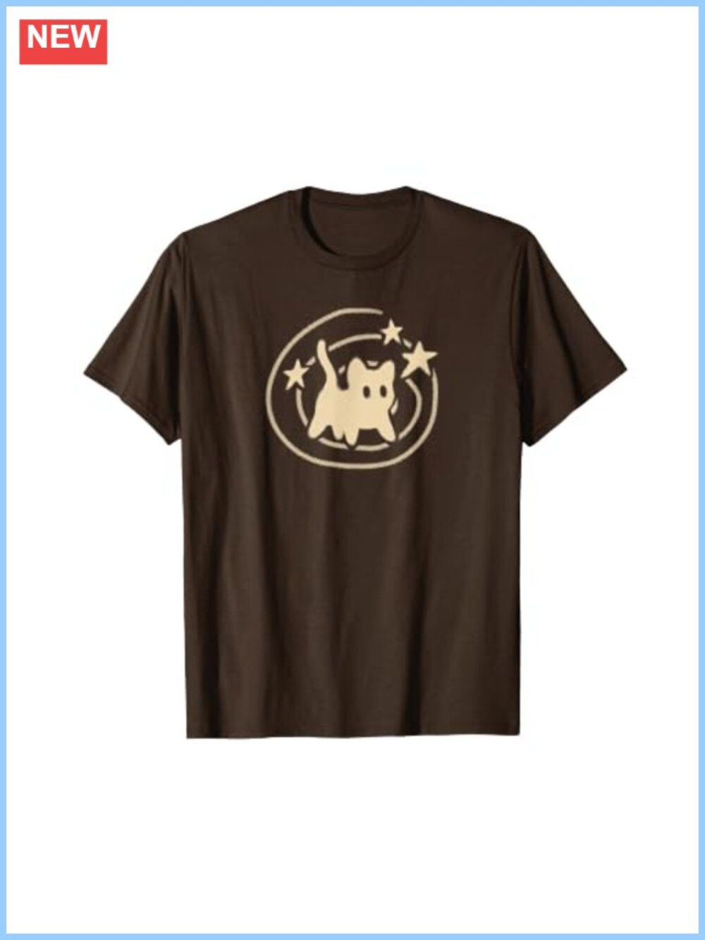 Y2K 90s Scary Tomcat Cat Starry Tail Graphic Tee Short Sleeve